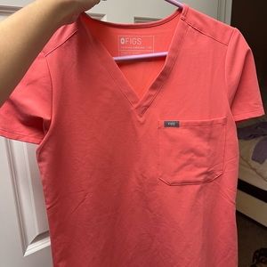 Hot coral figs scrubs